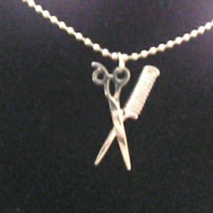 Scissors and comb necklace